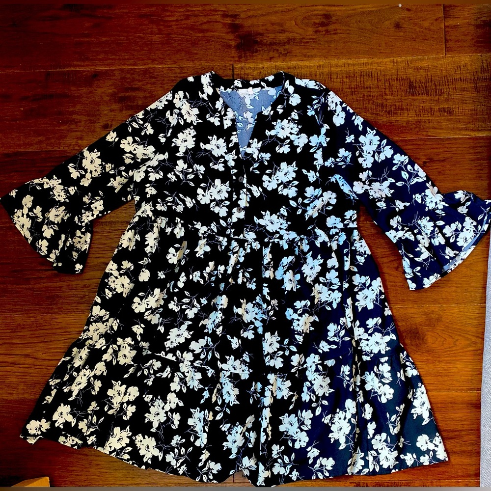 Easel LA. Size M. A-line Dress. Black and White.